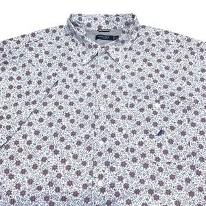 Nautica Navtech Mens 3XLT Short Sleeve‎ Button Up Shirt Floral Print Casual